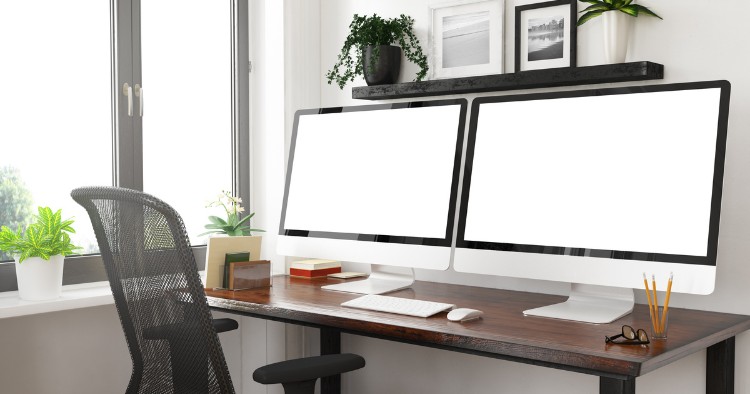 Büro Arbeitsplatz richtig einrichten mit Doppelmonitoren