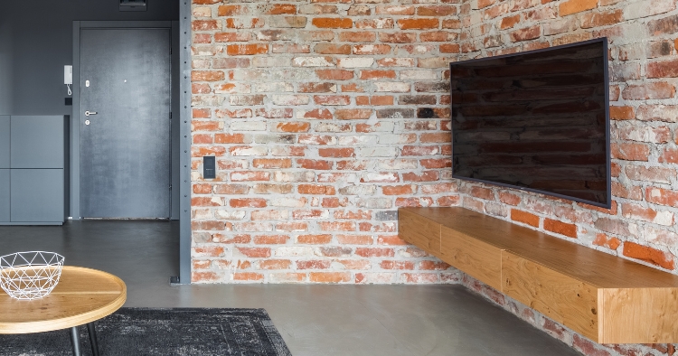 Industrieller Einrichtungsstil mit Ziegel